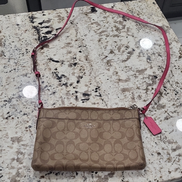 Coach Brown and Pink Crossbody Bag - Picture 1 of 3